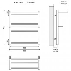 Полотенцесушитель электрический Lemark Pramen LM33607E П7 500x600 хром