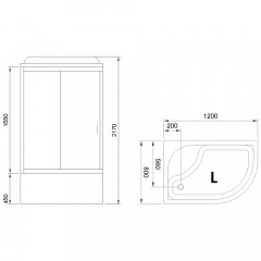 Душевая кабина Royal Bath RB8120BK5-WT-CH L