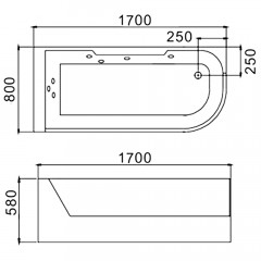 Ванна акриловая WeltWasser Alster 170x80 WT L