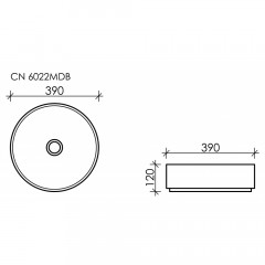Раковина накладная Ceramica Nova Element CN6022MDB