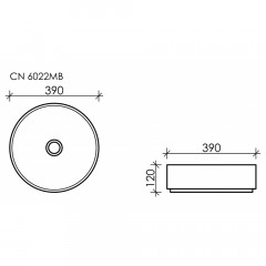 Раковина накладная Ceramica Nova Element CN6022MB