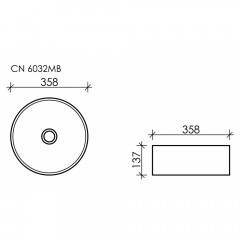Раковина накладная Ceramica Nova Element CN6032MB