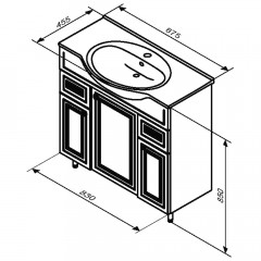 Тумба с раковиной Damixa Palace One 85