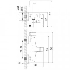 Смеситель с гигиеническим душем Lemark Unit LM4518C