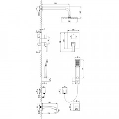 Душевая система встраиваемая Lemark Unit LM4522C