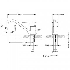 Смеситель для раковины Lemark Point LM0307C