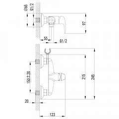 Смеситель с гигиеническим душем Lemark Pramen LM3318B