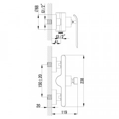Смеситель для душа Lemark Melange LM4903CW