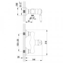 Смеситель для душа Lemark Villa LM4803B