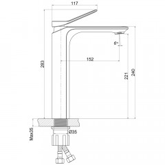 Смеситель для раковины Cersanit Odra 63054