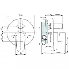Смеситель для ванны встраиваемый Ideal Standard Cerafine A7193XG