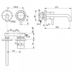 Смеситель для раковины встраиваемый Ideal Standard Ceraline A6938XG