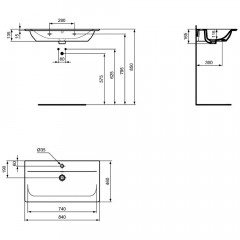 Раковина Ideal Standard Connect Air E0279V3