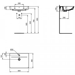 Раковина Ideal Standard Connect Air E0298V3