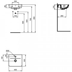 Раковина Ideal Standard Connect Air E0307V3