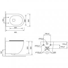Унитаз подвесной SantiLine SL-5005MRB безободковый