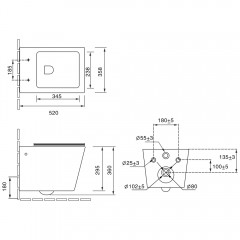 Унитаз подвесной SantiLine SL-5007MRB безободковый