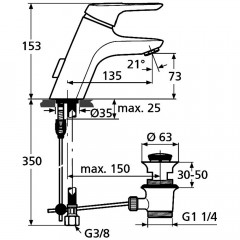 Смеситель для раковины Ideal Standard Ceramix Blue A5646AA