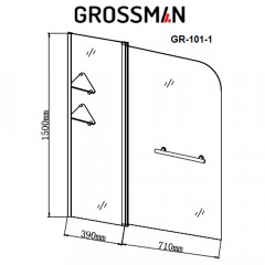 Шторка на ванну Grossman GR-101/1