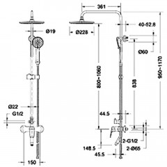 Душевая система Bravat Rhein F6429564CP-A-ENG