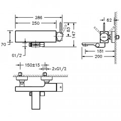 Смеситель для ванны Bravat Arc F66061K-01A-ENG
