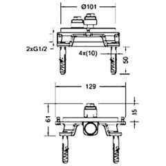 Скрытая часть смесителя Bravat Built-in D9102N-ENG