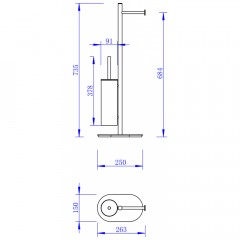 Стойка напольная Felice F 0411 cromo