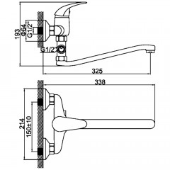 Смеситель универсальный Ledeme H38 L2138-B