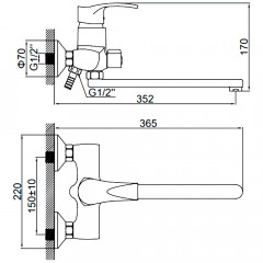 Смеситель универсальный Ledeme H64 L2264