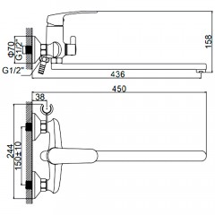 Смеситель универсальный Ledeme H72 L2272