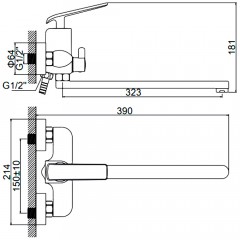 Смеситель универсальный Ledeme H74 L2274B
