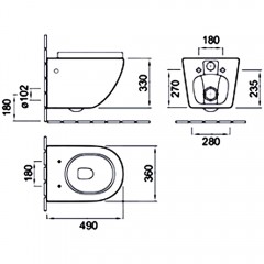 Инсталляция Grohe Rapid SL 38772001 + унитаз Cerutti Sella aria B-2376-3 безободковый с сиденьем