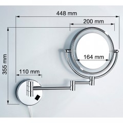 Зеркало косметическое настенное Ledeme L6508D