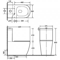 Унитаз SantiLine SL-5016MB безободковый