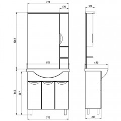 Комплект мебели ASB-Mebel Мессина 80/3