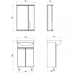 Комплект мебели ASB-Mebel Мессина 50 (Santek)