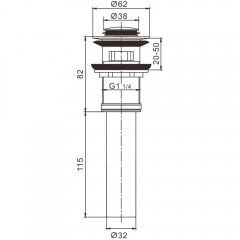 Донный клапан Rose RS14