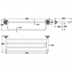 Полка для полотенец Rose RG1408Q
