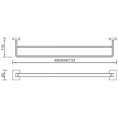 Полотенцедержатель двойной AltroBagno Quadro 081405 Cr