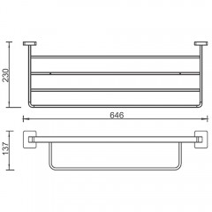 Полка для полотенец AltroBagno Quadro 081505 Cr