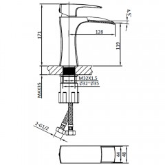 Смеситель для раковины AltroBagno Cascata 0111 BiCr