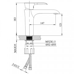 Смеситель для раковины AltroBagno Costanza 0133 Cr