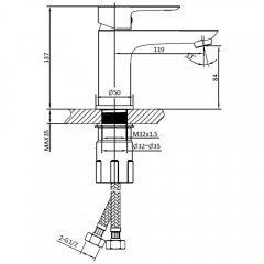 Смеситель для раковины AltroBagno Diretto 0107 Bi