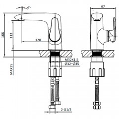Смеситель для раковины AltroBagno Squalo 0106 Cr