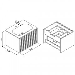 Тумба с раковиной AltroBagno Trento 600 black