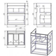 Тумба с раковиной OWL Sjel stor 65