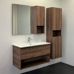 Зеркало-шкаф Comforty Бордо 90 дуб тёмно-коричневый
