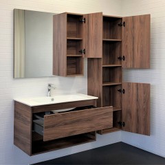 Зеркало-шкаф Comforty Бордо 90 дуб тёмно-коричневый