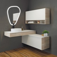 Шкаф подвесной Comforty Клеон 120 белый/дуб дымчатый