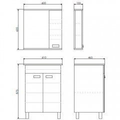Комплект мебели Comforty Модена М-60 белый матовый